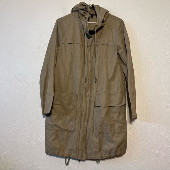Eileen Fisher Textured Hooded Anorak Jacket Size M